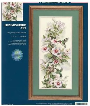 Top Kvalitet dejlige smukke tælles cross stitch kit kolibri art Dimensioner 13667 fugl og pæon blomster
