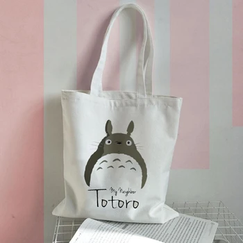 Totoro Studio Ghibli Miyazaki Hayao Animationsfilm Kawaii Grafisk Tegnefilm Print Shopping Tasker Piger Mode Afslappet Pacakge Hånd Taske