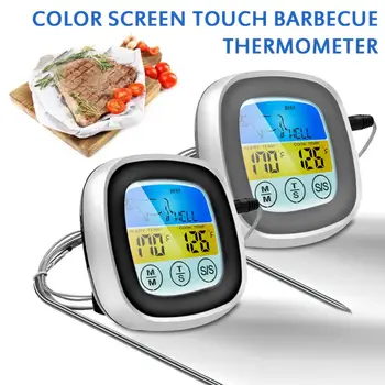 Touch Screen Mad Madlavning Trådløse Kød Termometer Digital BBQ Grill Temperatur Måleren Probe，en Timer Og en Temperatur Alarm
