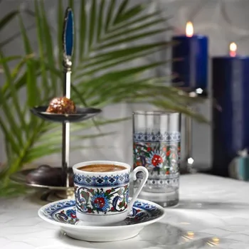 Traditionelle 12 Stykker tyrkisk Kaffe Kop Sæt Fliser Mønster Lavet af Naturlige Råvarer Og Cup Gave Kaffe Kop Espresso Kop