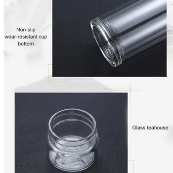 Transparent Glas, Kop Te Bærbare Vand, Te Flaske med Separat Cup HFD889