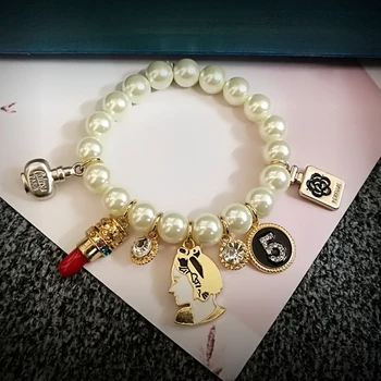 Trendy elastisk glas perle bead armbånd smykker til kvinder krystal armbånd