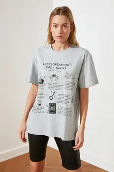 Trendyol Trykt Kæreste Strikket T-Shirt TWOSS21TS1871