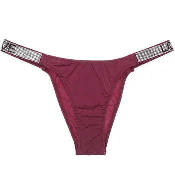 Trusser til kvinder, Sexet g-streng pink brev Rhinestones bælte G-streng Mode low-rise tanga Shorts-Shorts T-back string undertøj