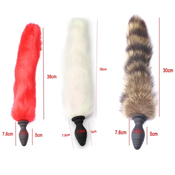Trådløs Fjernbetjening Anal Plug Vibrator Sex Toy Vibrator Fox Tail Butt Plug Anus Dilator For Par Voksen Spil Cosplay Tilbehør