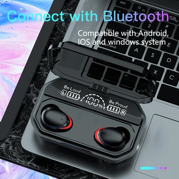 Trådløse Hovedtelefoner Sport Bluetooth 5.1 Øretelefoner Overvældende Bas, Stereo Lyd IPX7 Vandtæt TWS Earhooks Hovedtelefoner