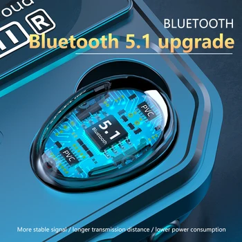 Trådløse Hovedtelefoner Sport Bluetooth 5.1 Øretelefoner Overvældende Bas, Stereo Lyd IPX7 Vandtæt TWS Earhooks Hovedtelefoner