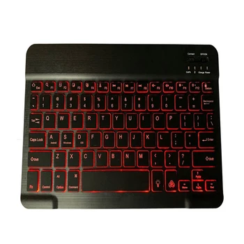 Trådløse Tastatur Bluetooth-kompatible RGB Lys, 10 inches Genopladelige Mini Tastatur Justerbar LED-Baggrundsbelysning Til Apple iPad
