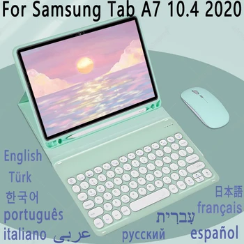 Trådløse koreanske russisk, arabisk, spansk Tastatur Cover Til Samsung Galaxy Tab A7 10.4 2020 Tilfældet med Tastatur Til SM-T500 T505