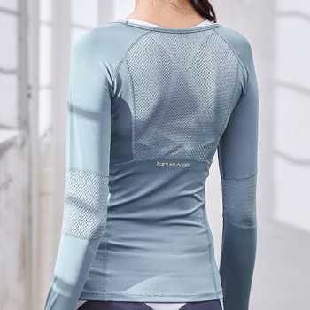 Trænings-og Kvinder T-Shirts Slim Fit For Sport Kører Mesh Yoga kortærmet Trøjer Yoga-Top Womens Fitness-Shirt med sportstøj Tees