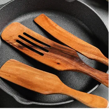 Træspatel sæt 5-Piece træ Spurtle køkken værktøj, der for madlavning træ-køkkenredskaber for nonstick køkkengrej