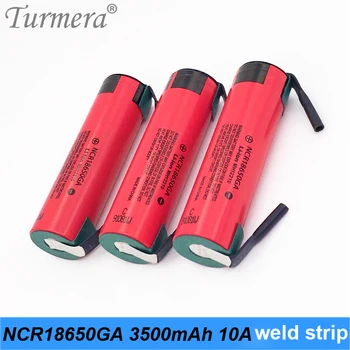 Turmera 18650 3500mAh Batteri NCR18650GA 10A afladningsstrøm med Svejse Nikkel for Power Bank eller Shura Skruetrækker Brug af Batteriet