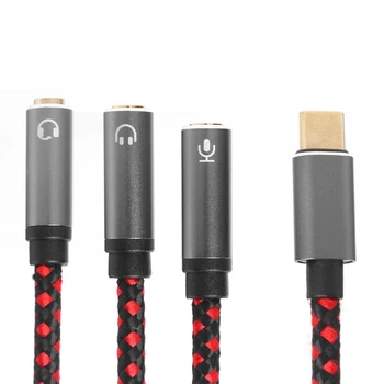 Type-C Audio-Kabel USB-3.1-3.5 mm Kvindelige Splitter Kabel til AUX-Mikrofon-Headset-Adapter Jack