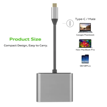 Type C USB-3.1-USB-C 4K-HDMI-USB 3.0 Adapter Kabel 3 i 1 Hub Til Macbook Pro .
