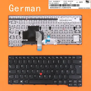 Tyske QWERTZ Ny Udskiftning Tastatur til Lenovo Thinkpad E450 E455 E450C E460 E465 Bærbar Sort med Pointer