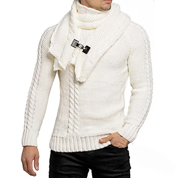 Tøj langærmet Slank Rund Hals Sweater Aftagelig Læder Spænde Bib Pullover Harajuku Herre Oversize Sweater