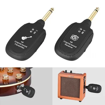 UHF-Guitar Trådløse System Sender Modtager Indbygget Genopladeligt Indbygget, Genopladeligt trådløst sender guitar