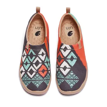 UIN Kvinders Slip På Casual Sneakers Loafers Strik Kunst Malet Komfort Blød Walking Sko Udforske Mexico