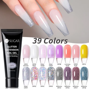 UR SUKKER Nude Pink Sølv Glitter Udvidelse Gel Neglelak 39 Farver Akryl Finger Hurtig Opbygning af Gel Lak Alle Til Manicure
