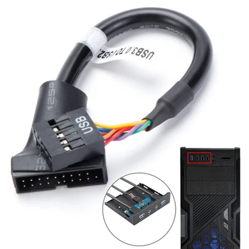 USB 2.0-9-pin hun til USB 3.0-20-pin Male-Adapter Omformer Kabel til Computer Bundkort Header Kabler & Adaptere