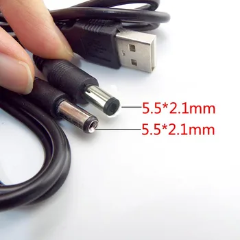 USB 2.0 Type A-han til DC Power Adapter Oplader Konvertering 5.5X2.1 mm Jack Stik Til PC Notebook Bærbar computer