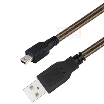 USB 2.0 Type A mand til Mand/Micro/Mini-USB-5P/B Male Kabel M/M Dobbelt Afskærmning(Folie+Flettet) Premium Kvalitet, Transparent brun