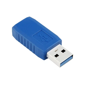 USB 3.0 Adapter Stik Mandlige og Kvindelige Extender M-F Konverter Koblingen Changer Holdbar Converter til PC Laptop, Sort/Blå