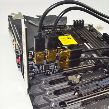 USB 3.0-PCI-E-Hurtig Riser-Kort 1x til 16x Riser-Kort Adapter PCIE 1 til 4 Slot PCI-E udvidelseskort for BTC Bitcoin Miner Minedrift
