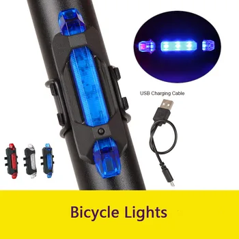 USB-Genopladelige LED Cykel Lys Vandtæt Høj Lysstyrke Cykel Seapost Lys Bageste baglygte på Cykel Tilbehør