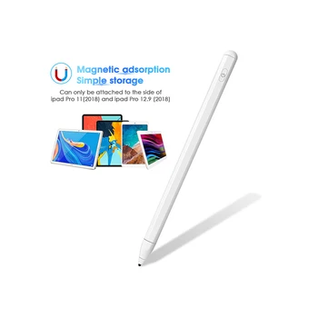 USB-Genopladelige Tablet Stylus Pen Hvid Kompakt Superfin USB-Opladning, Magnetisk Aktive Tablet Blyant Med 14-2mm Spids
