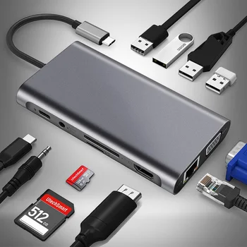 USB-HUB til Multi USB 3.0 USB-Adapter til Dockingstation for MacBook Pro Tilbehør Type C 3.1 Splitter 3 stik til Laptop-dockingstation VGA HDMI