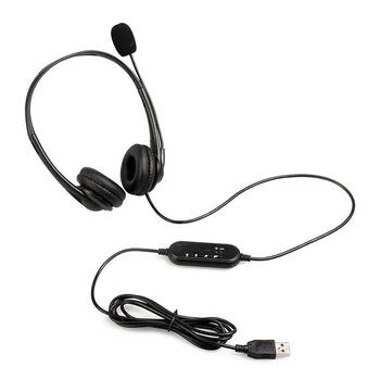 USB-Kabelforbundne Headset PC-Bærbar Hovedtelefon med Noise Cancelling Mikrofon og Chatter på Nettet Undervisning Videokonferencer