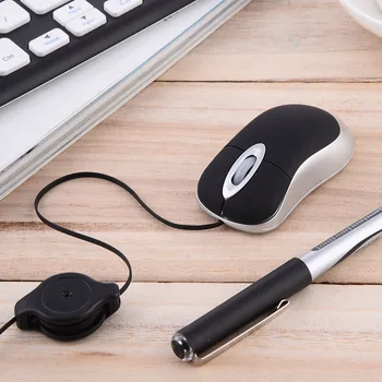 USB-Kabelforbundne Mus Kreative 100 DPI Udtrækkeligt USB-Kabel Ergonomi Gratis Kørsel Kontor Gaming Mouse For Windows 98, 2000 XP Vista