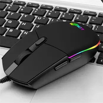 USB-Kablet RGB Farverig Belysning Gaming Mus 1000 DPI 6 Nøgler Fotoelektriske Gamer Computer Mus Office Home Lysende Kablede Mus
