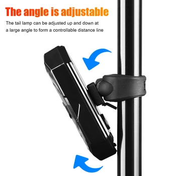 USB-Opladning Smart MTB Cykel Baglygte med blinklys Ultralet Cykel Lys Lommelygte Horn Cykling Tilbehør