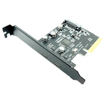USB Type C PCI Express-Kort PCI-E 4X til USB-3.1 Gen2 10Gbps 2-Port Type C udvidelseskort ASM3142 Chip SATA-Stik Til Desktop