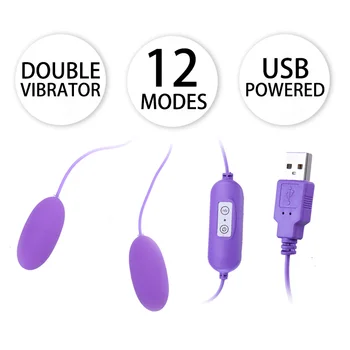 USB-strømforsyning dobbelt æg anovaginal vibrator erotiske produkter voksne kvindelige sex-legetøj til mænd tøj maskine butik