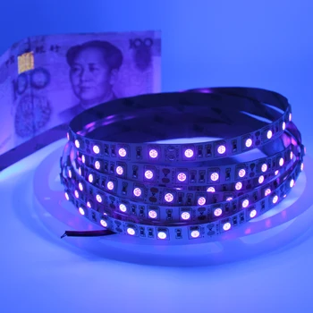 UV-5050 SMD Led Strip light 60leds/m 395-405nm Ultraviolet Ray LED Diode Bånd Lilla Fleksibel Tape til DJ Fluorescens i UV-Lampen