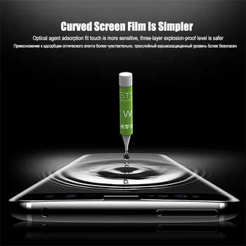 UV Væske Buede Fuld Lim Dække Hærdet Glas Til Samsung Galaxy S8 S9 Plus S10 Lite Note 8 9 Skærm Protektor Beskyttende Film