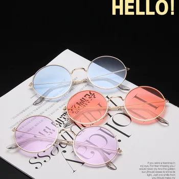 Uindfattede Rund Ramme Solbriller Til Kvinder Briller Luksus Brand Designer Ocean Linse Solbriller Vintage Lunette Nuancer Tendens