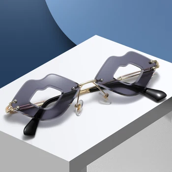 Uindfattede Sexy Læber Solbriller Luksus Mærke, Design Kvinder Metal Personlighed Sol briller Fashion Nuancer UV400-Brillerne på, oculos de sol