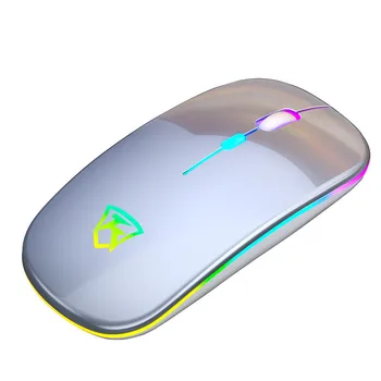 Ultra-Tynde Trådløse Mus på 2,4 GHZ LED Tavs Mute-Farvet Bagbelyst Optisk Mus med Lav Støj, der Musen Desktop Pc Gamer Bærbar Lydløs-Tast