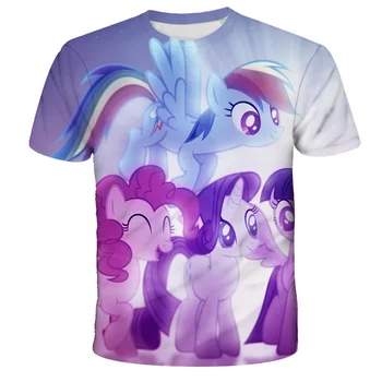 Unicorn hest 3d-Baby Piger Sommer T-Shirt Pige T-Shirt Kids Tee Toppe Piger, Pige Tøj er Søde Tegnefilm My Little Pony