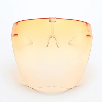 Unisex Farverige Eye Shield Visir Wrap Skjold Stort Spejl solbriller Halvdelen ansigtsskærm Guard Beskytter Ansigt Maske Anti-Mask spray