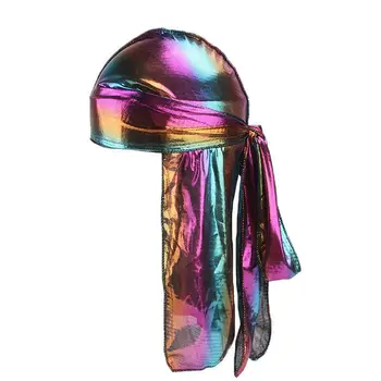 Unisex Silke Laser Bandana Hat Mode Turban Polyester Durag Rag Hale Headwrap Hovedbeklædning Gave til Mand Kvinder