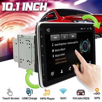 Universal 2 Din Roterbar Car Multimedia Player 10.1 tommer Touch Screen Bil Stereo Video, GPS, WiFi Auto Radio Android Video-Afspiller