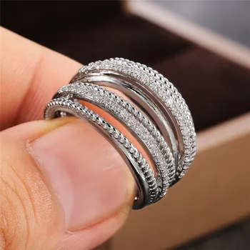 VAGZEB S925 Sølv Smykker Krydser Finger Ring Kvindelige Mode Micro Banet CZ Crystal Ringe til Kvinder, Sterling Sølv Smykker