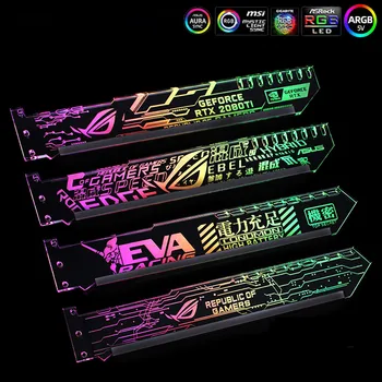 VGA Indehaveren Horisontale GPU Beslag 5V ARGB 3PIN / 12V RGB 4PIN Belysning Grafikkort Understøtter MOBO AURA SYNC