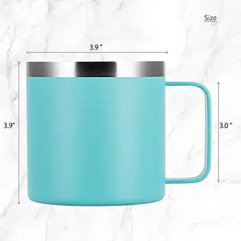 Vakuum Isoleret Kaffe Kop Med Låg 14 Oz Krus, Rustfrit Stål Thermos Termoflaske Vandflaske