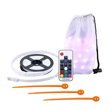 Vandtæt Camping RGB LED Strip Light Lommelygte Lampe USB-LED String Lys Fjernbetjening Udendørs Camping